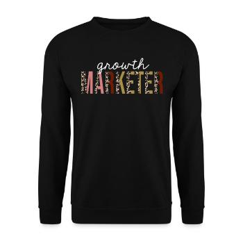 Marketing de croissance Leopard Print Funny Gift - Sweat-shirt Unisexe - noir - Devant - Alina (178cm) & Michal (187cm)