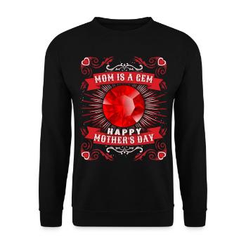 Mother's Day Mom-is-a-Jewel Gemmology-Mom Saying - Unisex Sweatshirt - black - Front - Alina (178cm) & Michal (187cm)