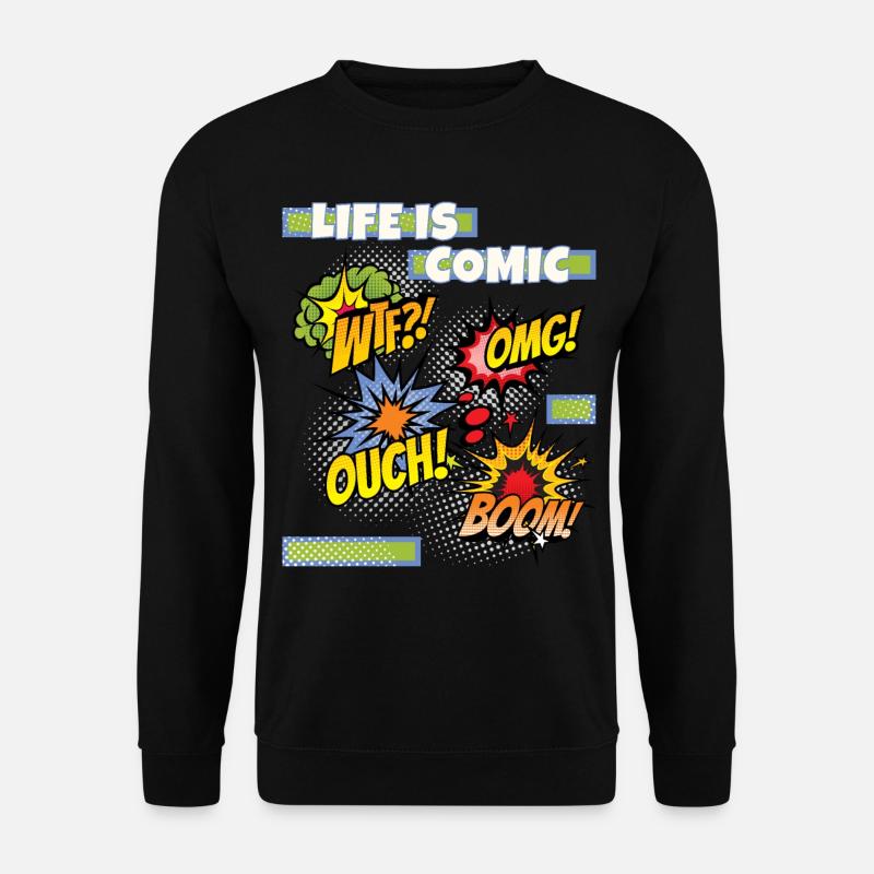 Comic, Comic-Strips, lustiger Spruch Comicstyle - Unisex Pullover - Schwarz