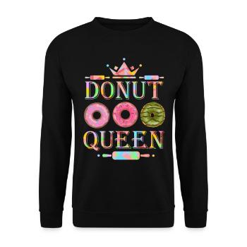 Donuts, baking donuts, donut queen funny saying - Unisex Sweatshirt - black - Front - Alina (178cm) & Michal (187cm)