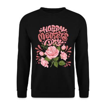 Bonne fête des mères, fête des mères, avec un décor rose - Sweat-shirt Unisexe - noir - Devant - Alina (178cm) & Michal (187cm)