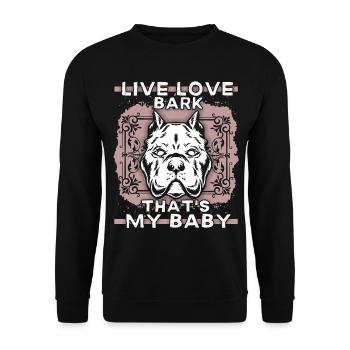 American-Bully, Bullterrier, Hund, lustiger Spruch - Unisex Pullover - Schwarz - Vorne - Alina (178cm) & Michal (187cm)