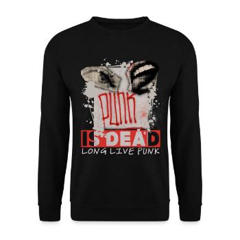 Punk-Is-Dead, Punk Style, Punk Design - Unisex Sweatshirt - black - Front - Alina (178cm) & Michal (187cm)