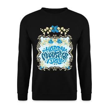 Mothers Day, Mother's Day, Vintage Lily of the Valley - Unisex Sweatshirt - black - Front - Alina (178cm) & Michal (187cm)