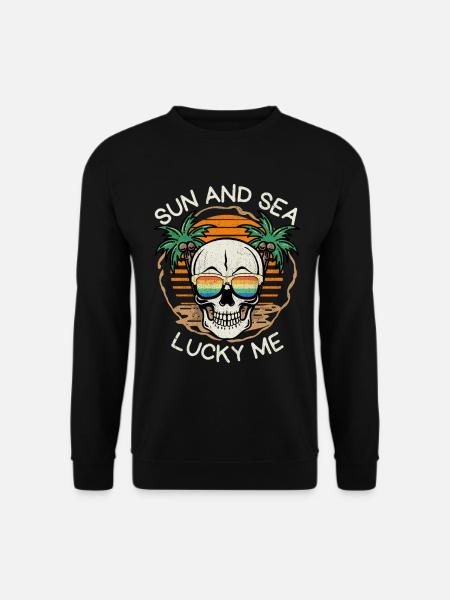 Laughing Skull, Beach, Sunset Sunset - Unisex Sweatshirt - black