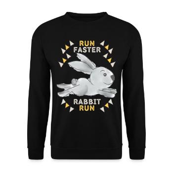 Cute Rabbit, Run-Faster-Rabbit-Run, funny saying - Unisex Sweatshirt - black - Front - Alina (178cm) & Michal (187cm)
