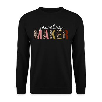 Créateur de bijoux Leopard Print Drôle cadeau - Sweat-shirt Unisexe - noir - Devant - Alina (178cm) & Michal (187cm)