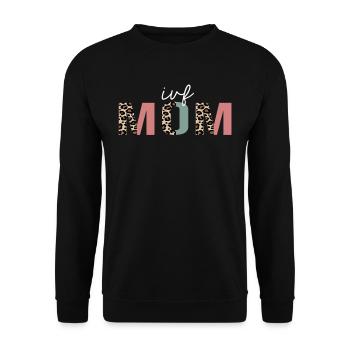 IVF Mom Leopard Print Funny Gift - Unisex Sweatshirt - black - Front - Alina (178cm) & Michal (187cm)