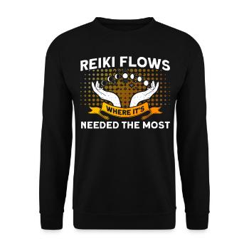 Reiki Symbol Reiki Meister Reiki Kristall Geschenk - Unisex Pullover - Schwarz - Vorne - Alina (178cm) & Michal (187cm)
