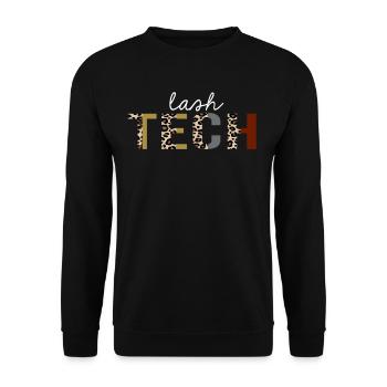 Cadeau drôle d'impression de léopard de Lash tech - Sweat-shirt Unisexe - noir - Devant - Alina (178cm) & Michal (187cm)