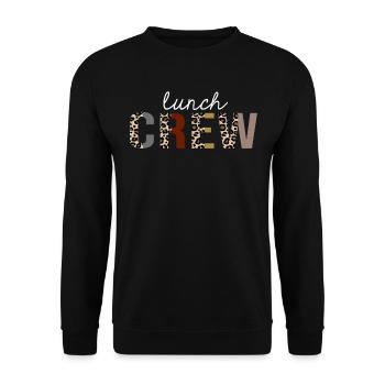 Cadeau drôle d'impression de léopard d'équipage de déjeuner - Sweat-shirt Unisexe - noir - Devant - Alina (178cm) & Michal (187cm)