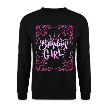 Birthday Girl, Birthday Girl, Typography - Unisex Sweatshirt - black - Front - Alina (178cm) & Michal (187cm)
