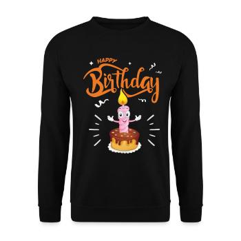 Birthday, funny birthday cake, typography - Unisex Sweatshirt - black - Front - Alina (178cm) & Michal (187cm)