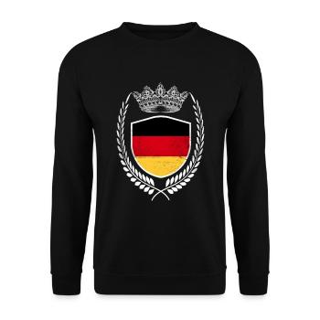 Deutschland Flagge Germany Deutsche Flagge - Unisex Pullover - Schwarz - Vorne - Alina (178cm) & Michal (187cm)