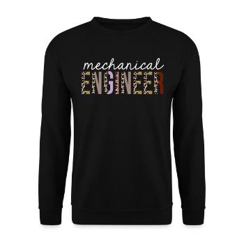 Mechanical Engineer Leopard Print Funny Gift - Unisex Sweatshirt - black - Front - Alina (178cm) & Michal (187cm)