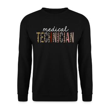 Technicien médical Leopard Print Drôle cadeau - Sweat-shirt Unisexe - noir - Devant - Alina (178cm) & Michal (187cm)