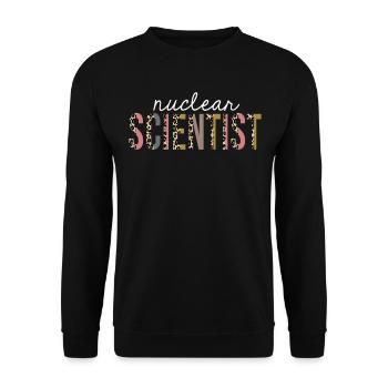 Scientifique nucléaire Leopard Print Drôle de cadeau - Sweat-shirt Unisexe - noir - Devant - Alina (178cm) & Michal (187cm)