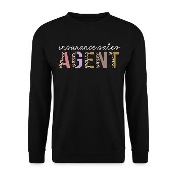 Agent de vente d’assurance Leopard Print Drôle cadeau - Sweat-shirt Unisexe - noir - Devant - Alina (178cm) & Michal (187cm)