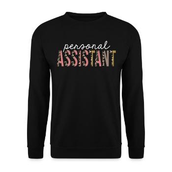 Personal Assistant Leopard Print Funny Gift - Unisex Sweatshirt - black - Front - Alina (178cm) & Michal (187cm)