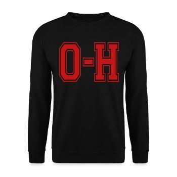 O-H Matching Ohio Pride Football Sports Style - Unisex Sweatshirt - black - Front - Alina (178cm) & Michal (187cm)