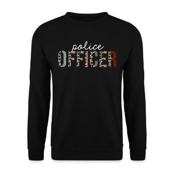 Policier Leopard Print Drôle cadeau - Sweat-shirt Unisexe - noir - Devant - Alina (178cm) & Michal (187cm)