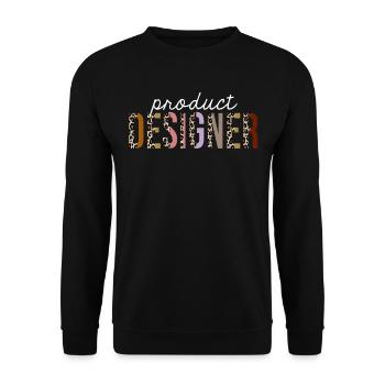 Concepteur de produits Leopard Print Funny Gift - Sweat-shirt Unisexe - noir - Devant - Alina (178cm) & Michal (187cm)