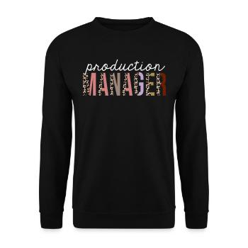 Directeur de production Leopard Print Funny Gift - Sweat-shirt Unisexe - noir - Devant - Alina (178cm) & Michal (187cm)