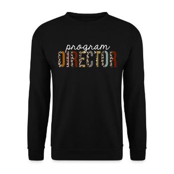 Programmdirektor Leopardenprint lustiges Geschenk - Unisex Pullover - Schwarz - Vorne - Alina (178cm) & Michal (187cm)