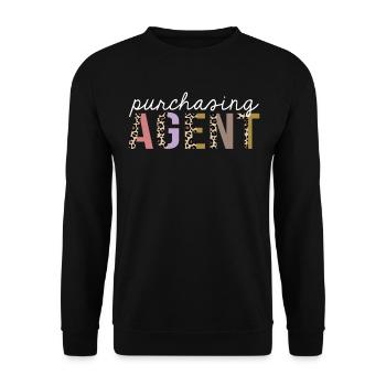 Agent d’achat Leopard Print Drôle cadeau - Sweat-shirt Unisexe - noir - Devant - Alina (178cm) & Michal (187cm)