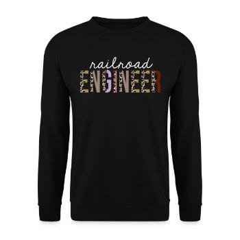 Ingénieur ferroviaire Leopard Print Drôle de cadeau - Sweat-shirt Unisexe - noir - Devant - Alina (178cm) & Michal (187cm)