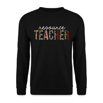 Ressource Lehrer Leopardenprint lustiges Geschenk - Unisex Pullover - Schwarz - Vorne - Alina (178cm) & Michal (187cm)
