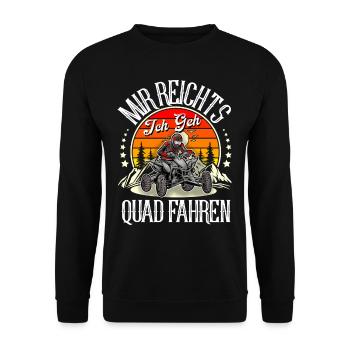 Quad ATV Offroad Quadfahrer - Unisex Pullover - Schwarz - Vorne - Alina (178cm) & Michal (187cm)