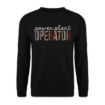 Power Plant Operator Leopard Print Funny Gift - Unisex Sweatshirt - black - Front - Alina (178cm) & Michal (187cm)