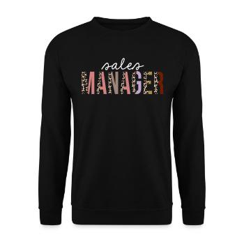 Directeur des ventes Leopard Print Funny Gift - Sweat-shirt Unisexe - noir - Devant - Alina (178cm) & Michal (187cm)