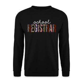Registraire scolaire Leopard Print Drôle cadeau - Sweat-shirt Unisexe - noir - Devant - Alina (178cm) & Michal (187cm)