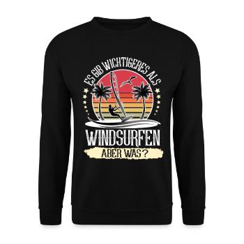Windsurfen Windsurfer Windsurf - Unisex Pullover - Schwarz - Vorne - Alina (178cm) & Michal (187cm)