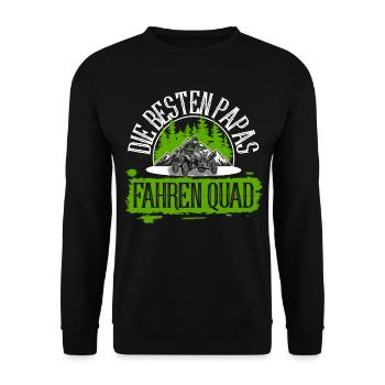 Quad ATV Offroad Quadfahrer Papa Vater - Unisex Pullover - Schwarz - Vorne - Alina (178cm) & Michal (187cm)