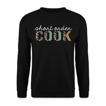 Short Order Cook Leopard Print Funny Gift - Unisex Sweatshirt - black - Front - Alina (178cm) & Michal (187cm)