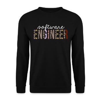 Software engineer Leopard Print Funny Gift - Unisex Sweatshirt - black - Front - Alina (178cm) & Michal (187cm)