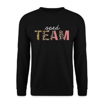 SPED Team Leopard Print Lustiges Geschenk - Unisex Pullover - Schwarz - Vorne - Alina (178cm) & Michal (187cm)
