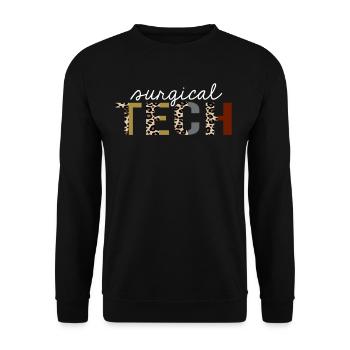 Surgical tech Leopard Print Funny Gift - Unisex Sweatshirt - black - Front - Alina (178cm) & Michal (187cm)