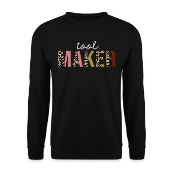 Tool Maker Leopard Print lustiges Geschenk - Unisex Pullover - Schwarz - Vorne - Alina (178cm) & Michal (187cm)