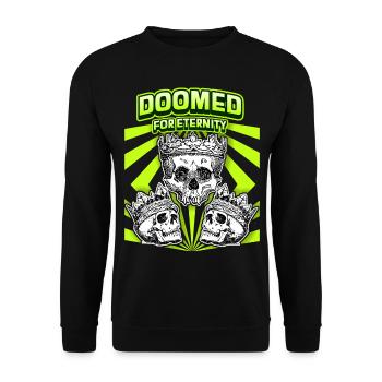 Crâne médiéval, Crâne, Dicton, Motard-Desig - Sweat-shirt Unisexe - noir - Devant - Alina (178cm) & Michal (187cm)