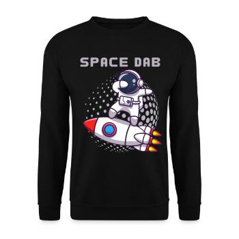 Dabbing astronaut cosmonaut, funny saying - Unisex Sweatshirt - black - Front - Alina (178cm) & Michal (187cm)