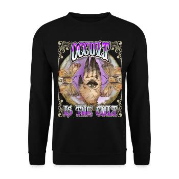 Okkult, Auge Alles-sehende-Auge Magie Vintage-Stil - Unisex Pullover - Schwarz - Vorne - Alina (178cm) & Michal (187cm)