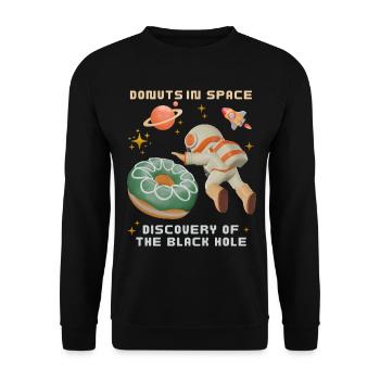 Donut space, donuts black hole, funny astronaut - Unisex Sweatshirt - black - Front - Alina (178cm) & Michal (187cm)
