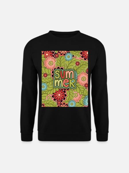 Sommer, Muster, Blumenmuster, Sommermuster - Unisex Pullover - Schwarz
