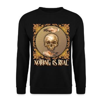 Occulte, Crâne, Magie, Alchimie Style Vintage - Sweat-shirt Unisexe - noir - Devant - Alina (178cm) & Michal (187cm)