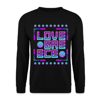 Greece, Typography, Saying, Love-Greece - Unisex Sweatshirt - black - Front - Alina (178cm) & Michal (187cm)
