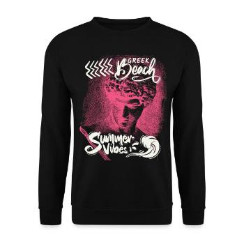 Greece, ancient ornament, funny saying - Unisex Sweatshirt - black - Front - Alina (178cm) & Michal (187cm)